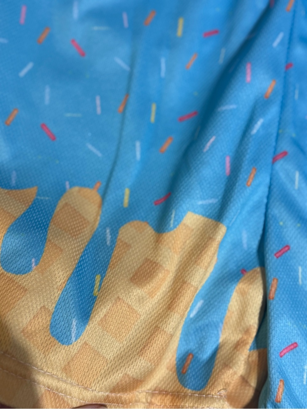 Bsbl Lifestyle INSPIRED Blue Ice Cream Drip Print Shorts - Picture 2 of 4